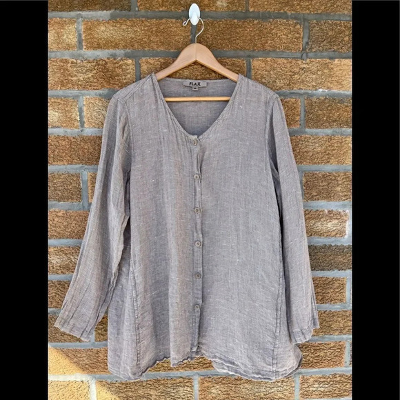 Flax button down shirt medium - Picture 1 of 9